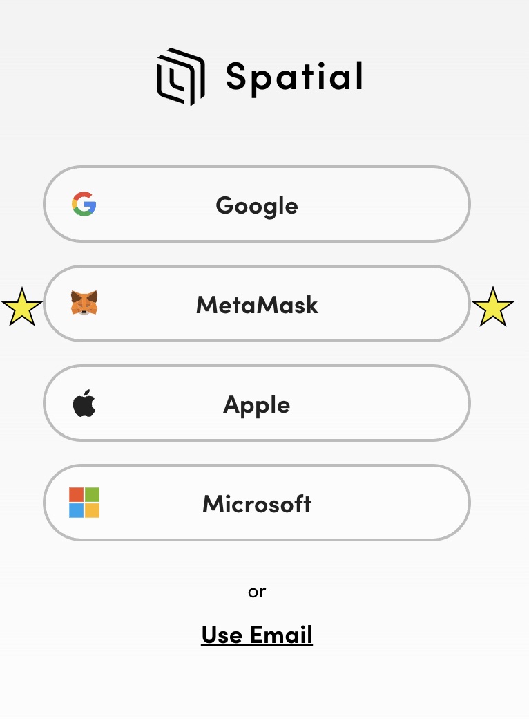 Clicking the metamask icon under connect with wallet opens up